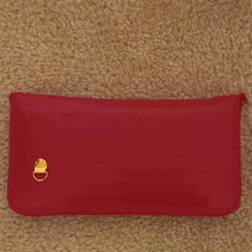 Vintage genuine leather red, small clutch purse (size 8 X 4)